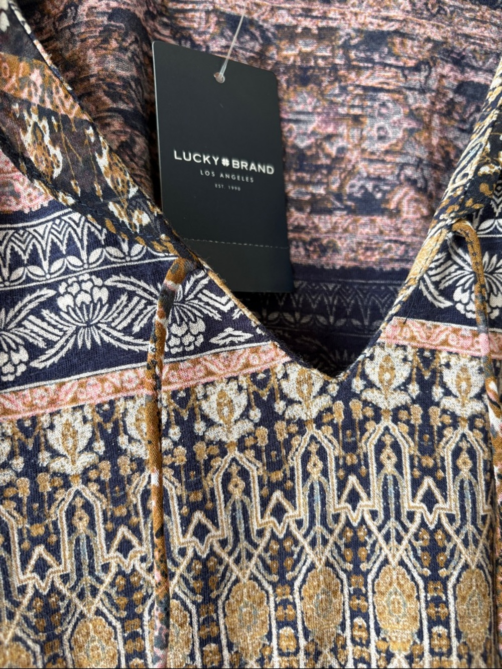 Lucky Brand Multicolor Printed Ruffle Sleeve V-Neck Blouse - Picture 4 of 6